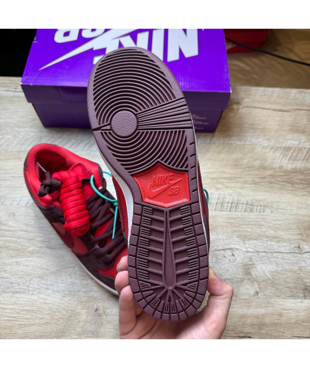 NIKE Красные замшевые низкие кроссовки / кеды, фото 6