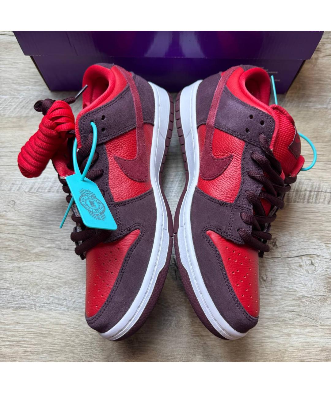 NIKE Красные замшевые низкие кроссовки / кеды, фото 5