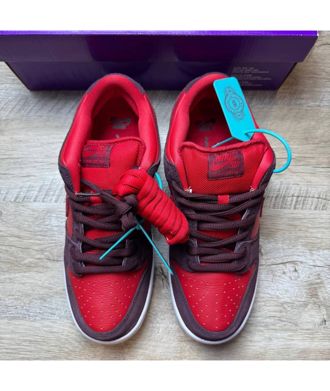NIKE Красные замшевые низкие кроссовки / кеды, фото 4