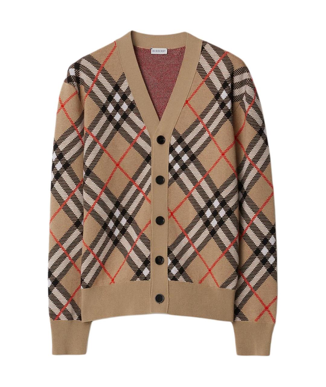 BURBERRY Бежевый шерстяной кардиган, фото 1