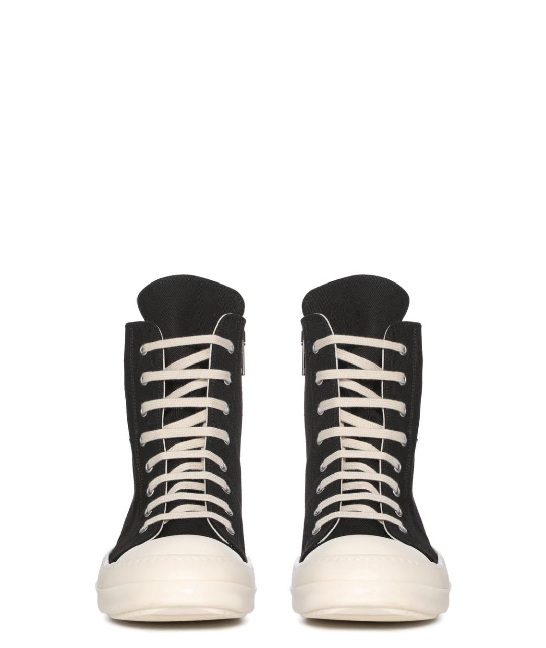 RICK OWENS DRKSHDW Черные текстильные высокие кроссовки / кеды, фото 6