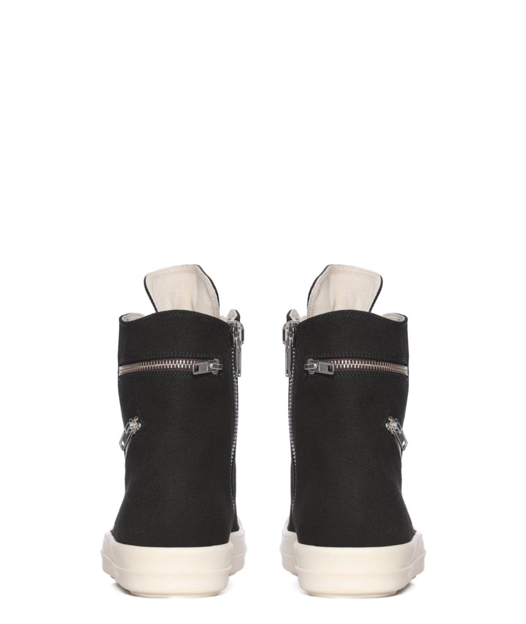 RICK OWENS DRKSHDW Черные текстильные высокие кроссовки / кеды, фото 4