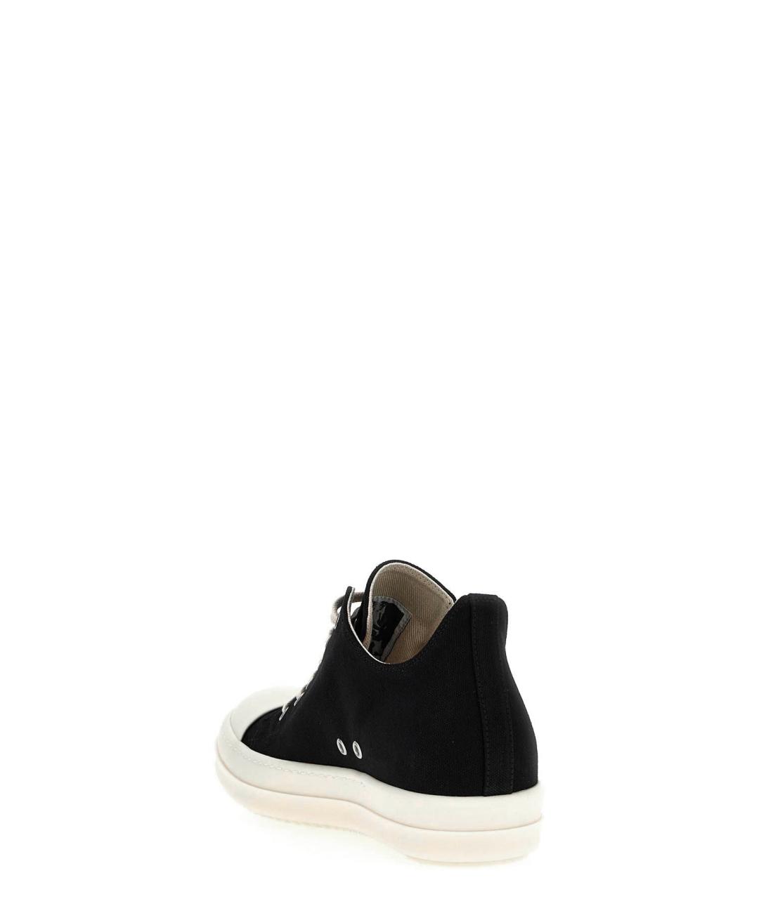 RICK OWENS DRKSHDW Черные текстильные низкие кроссовки / кеды, фото 3