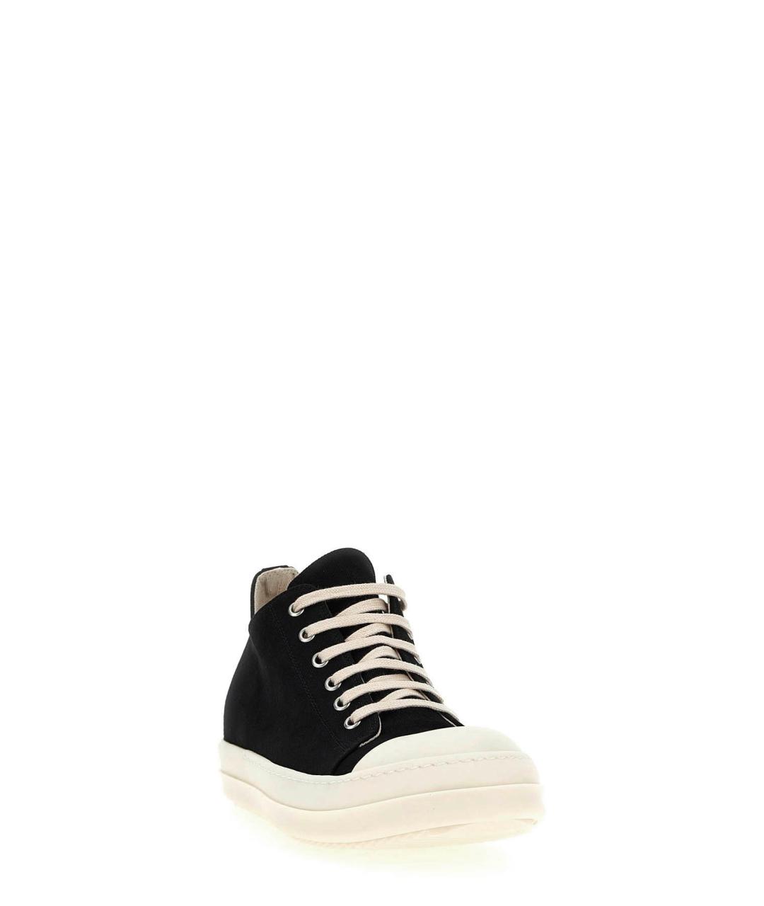 RICK OWENS DRKSHDW Черные текстильные низкие кроссовки / кеды, фото 2