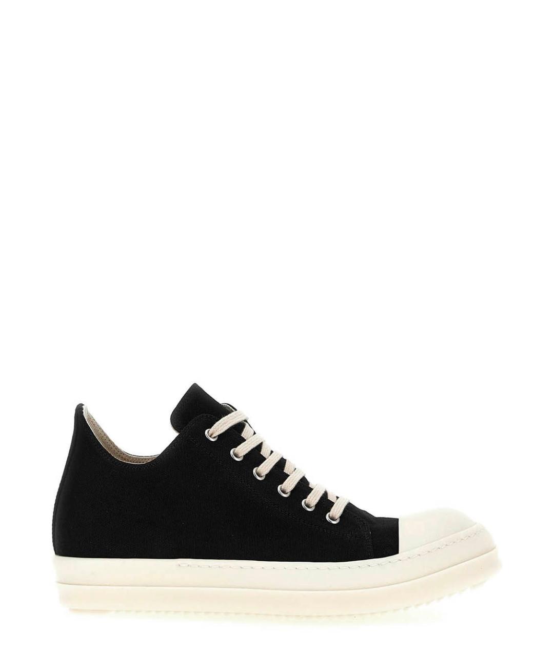 RICK OWENS DRKSHDW Черные текстильные низкие кроссовки / кеды, фото 1