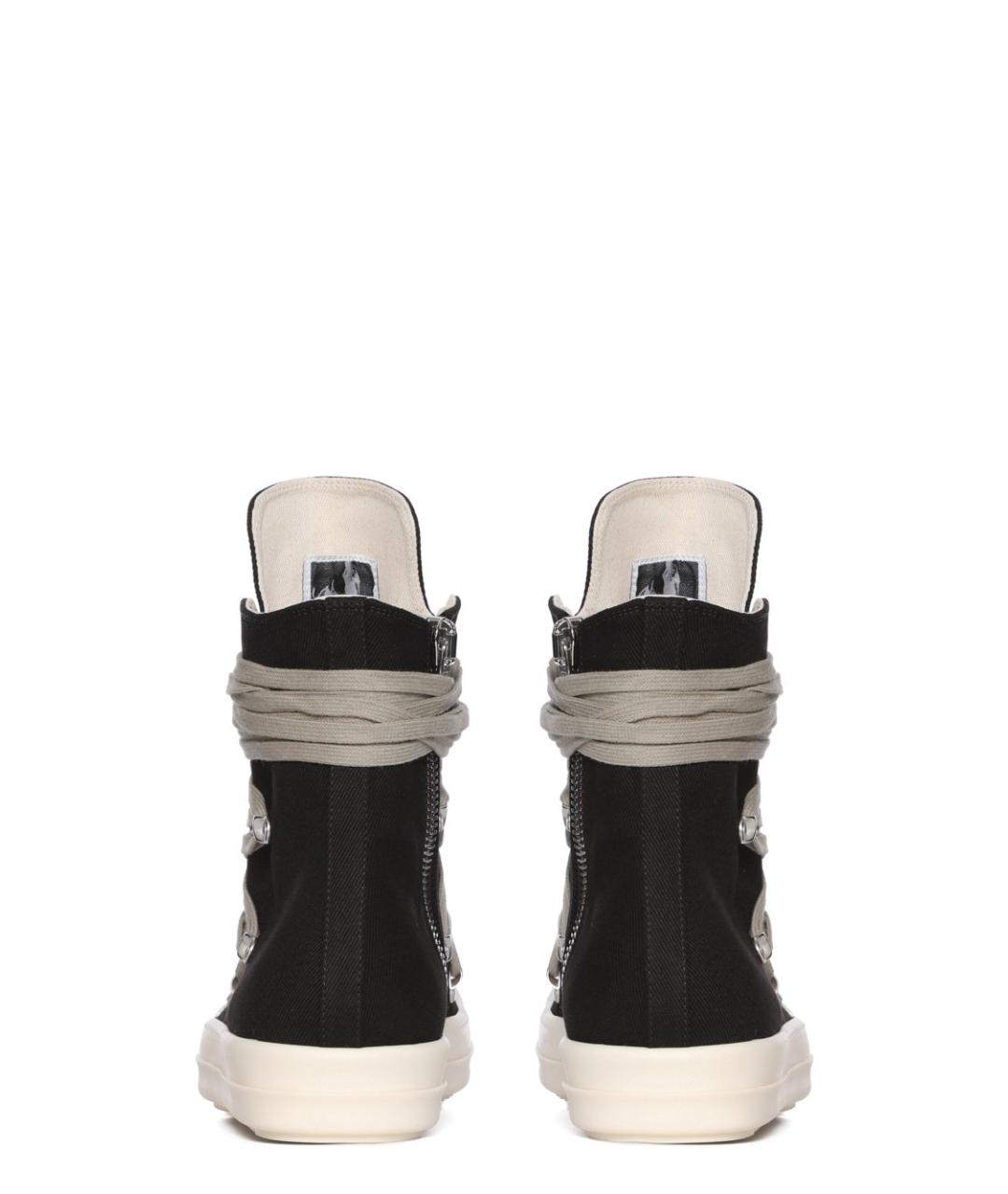 RICK OWENS DRKSHDW Черные текстильные высокие кроссовки / кеды, фото 5