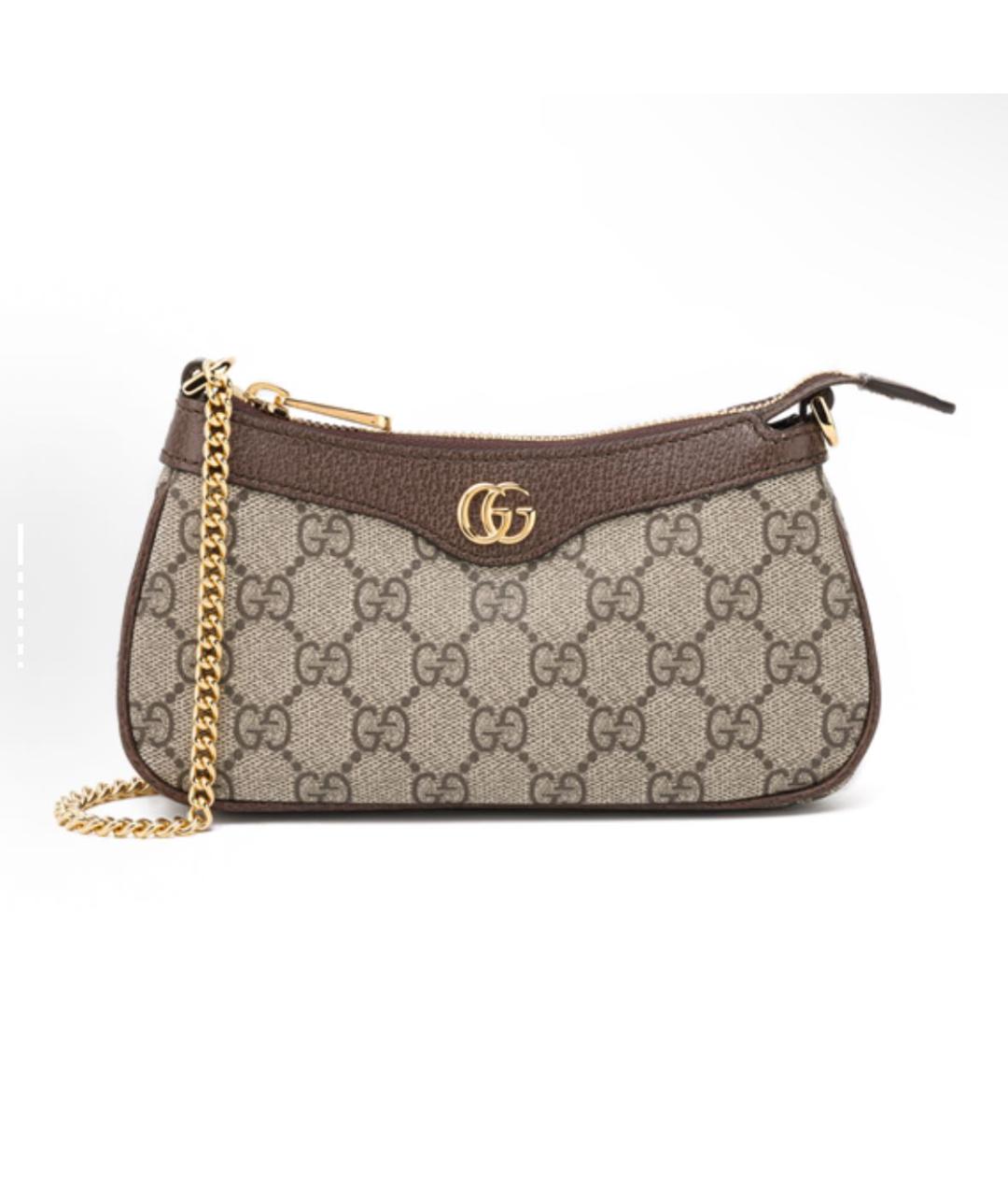 GUCCI Хаки кожаная сумка с короткими ручками, фото 2