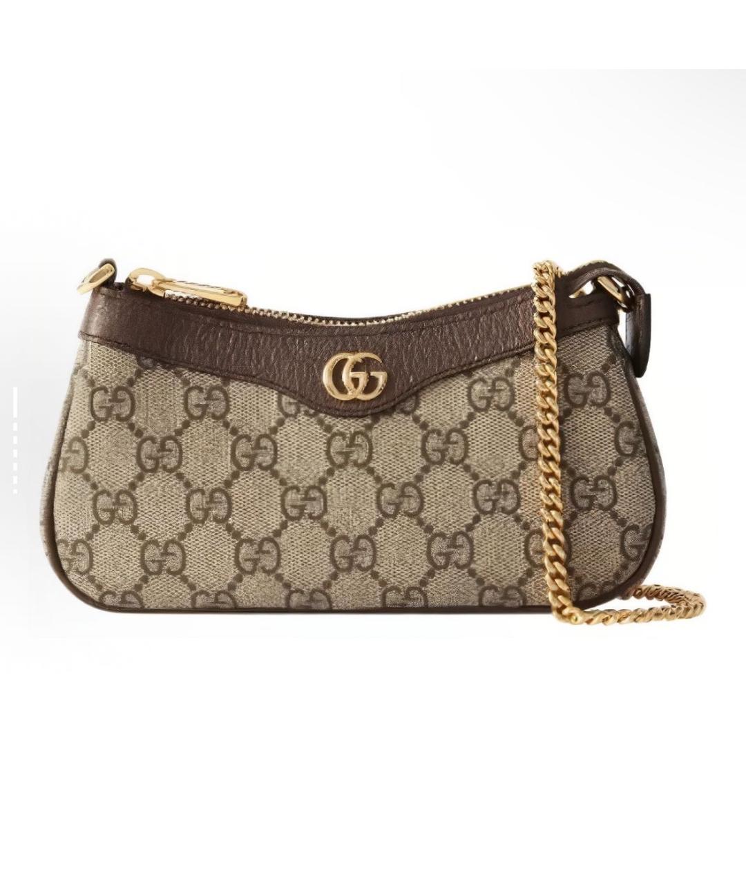 GUCCI Хаки кожаная сумка с короткими ручками, фото 7