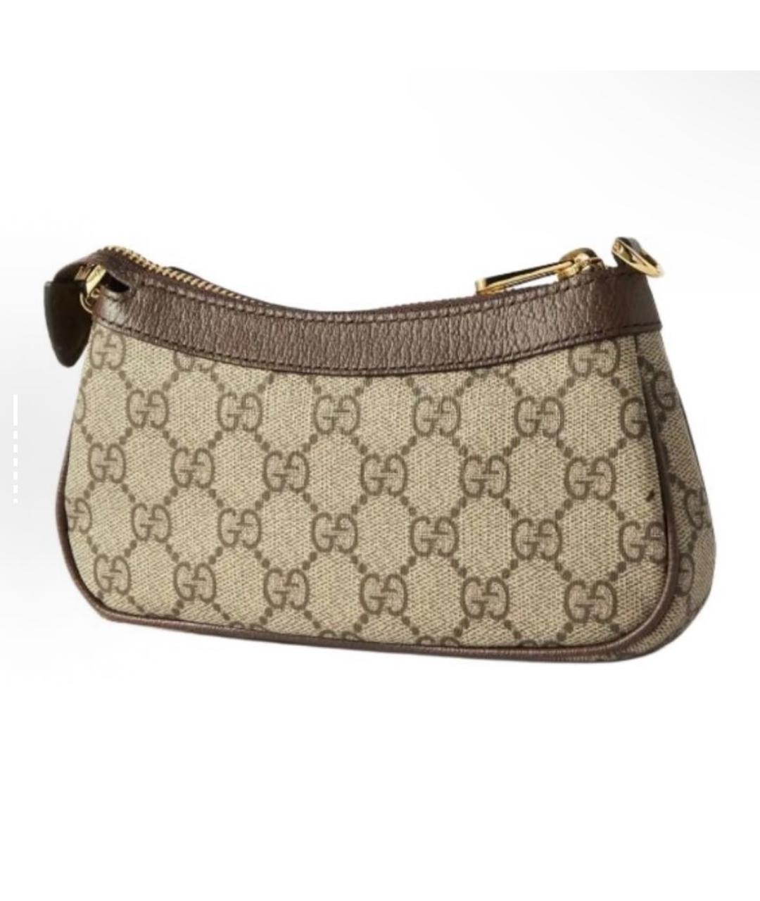 GUCCI Хаки кожаная сумка с короткими ручками, фото 4