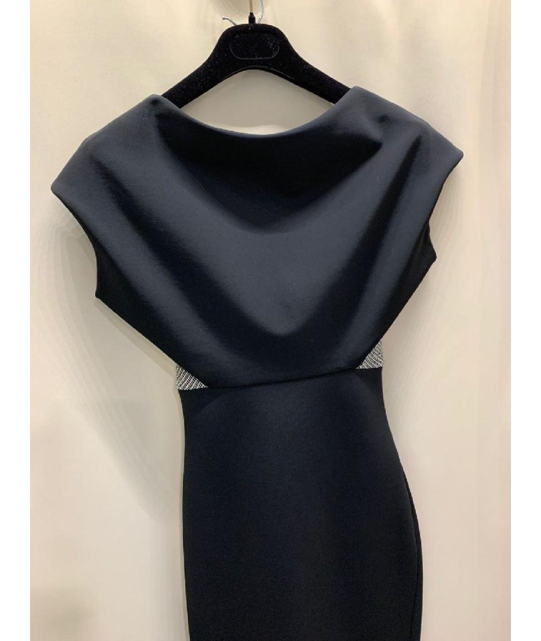 VICTORIA BECKHAM Черное вискозное коктейльное платье, фото 3
