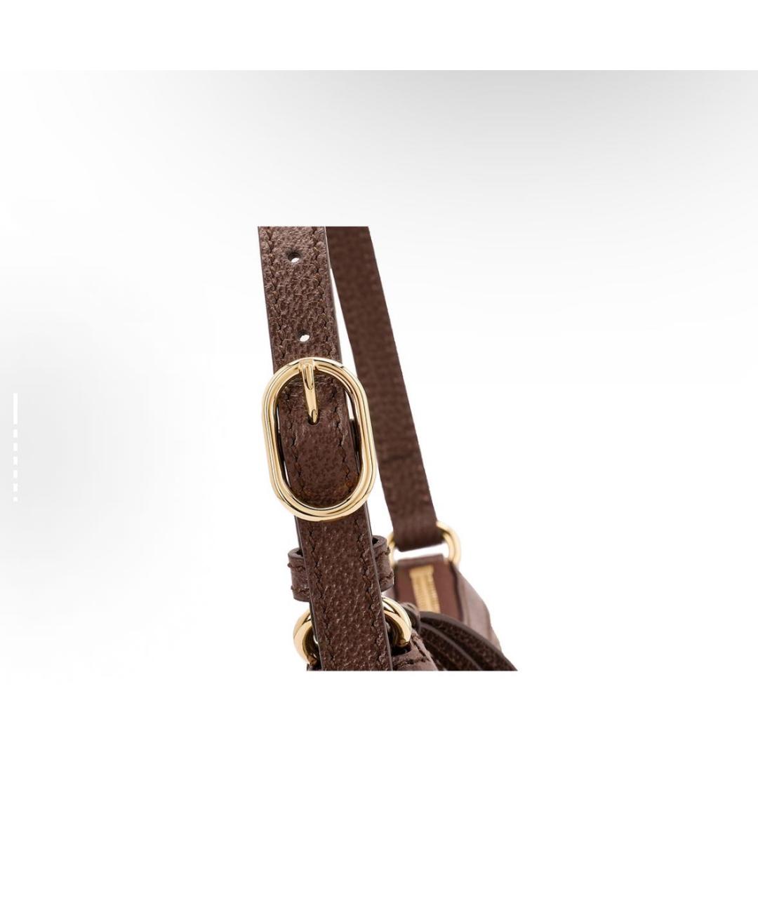 GUCCI Хаки кожаная сумка с короткими ручками, фото 5