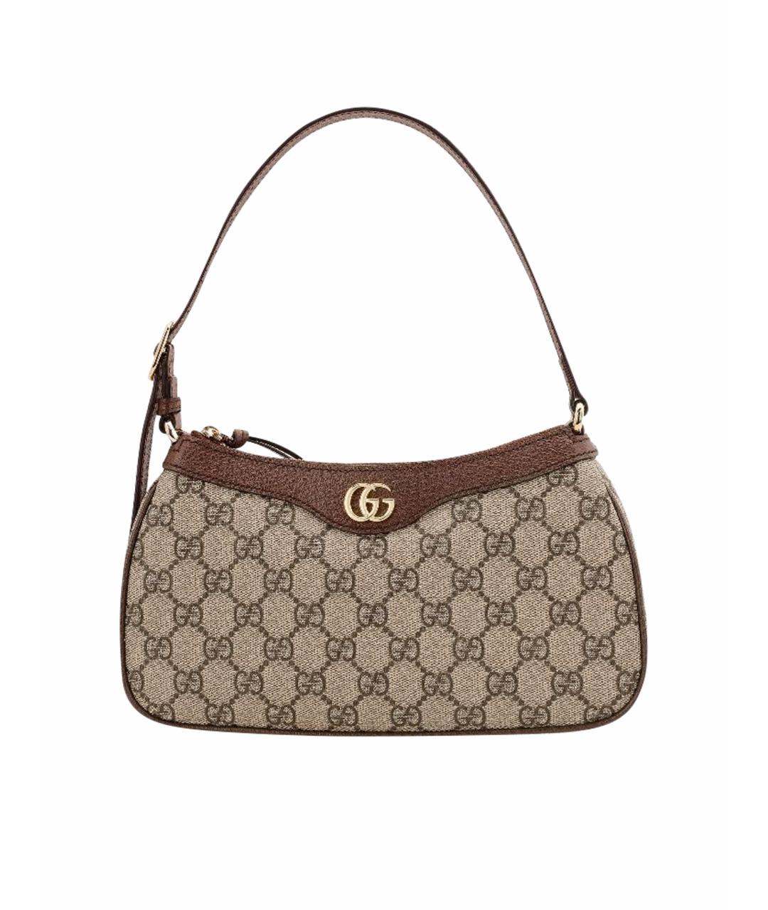 GUCCI Хаки кожаная сумка с короткими ручками, фото 1