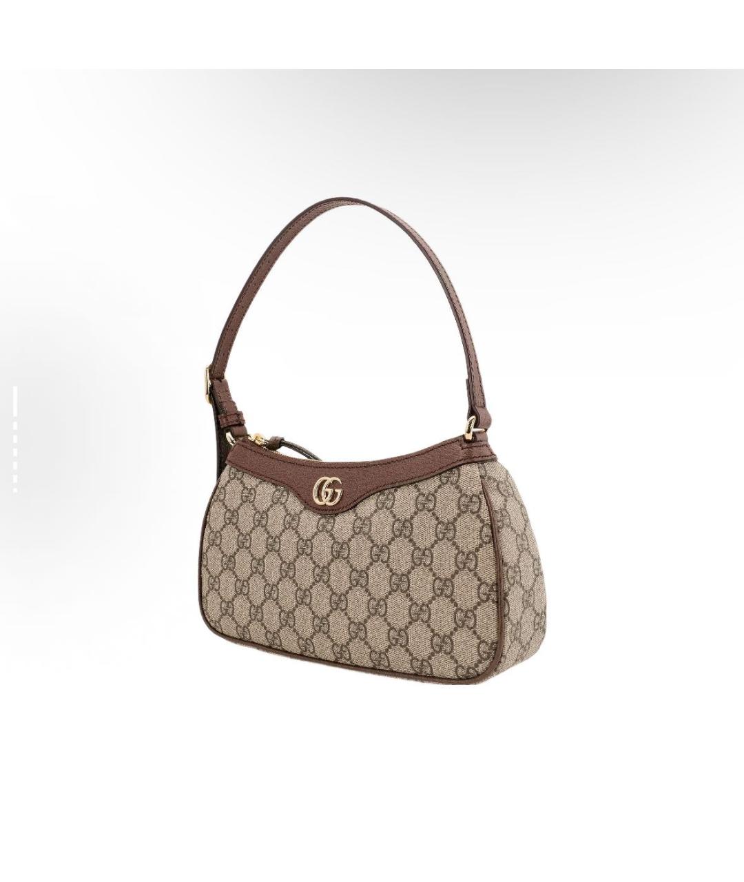 GUCCI Хаки кожаная сумка с короткими ручками, фото 2