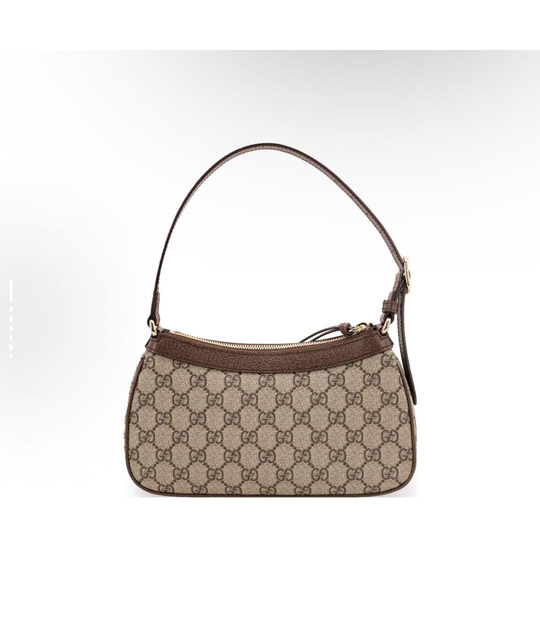 GUCCI Хаки кожаная сумка с короткими ручками, фото 3