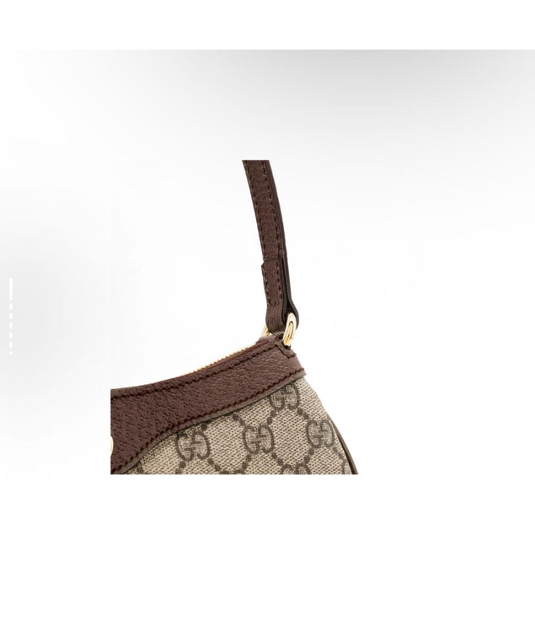 GUCCI Хаки кожаная сумка с короткими ручками, фото 6
