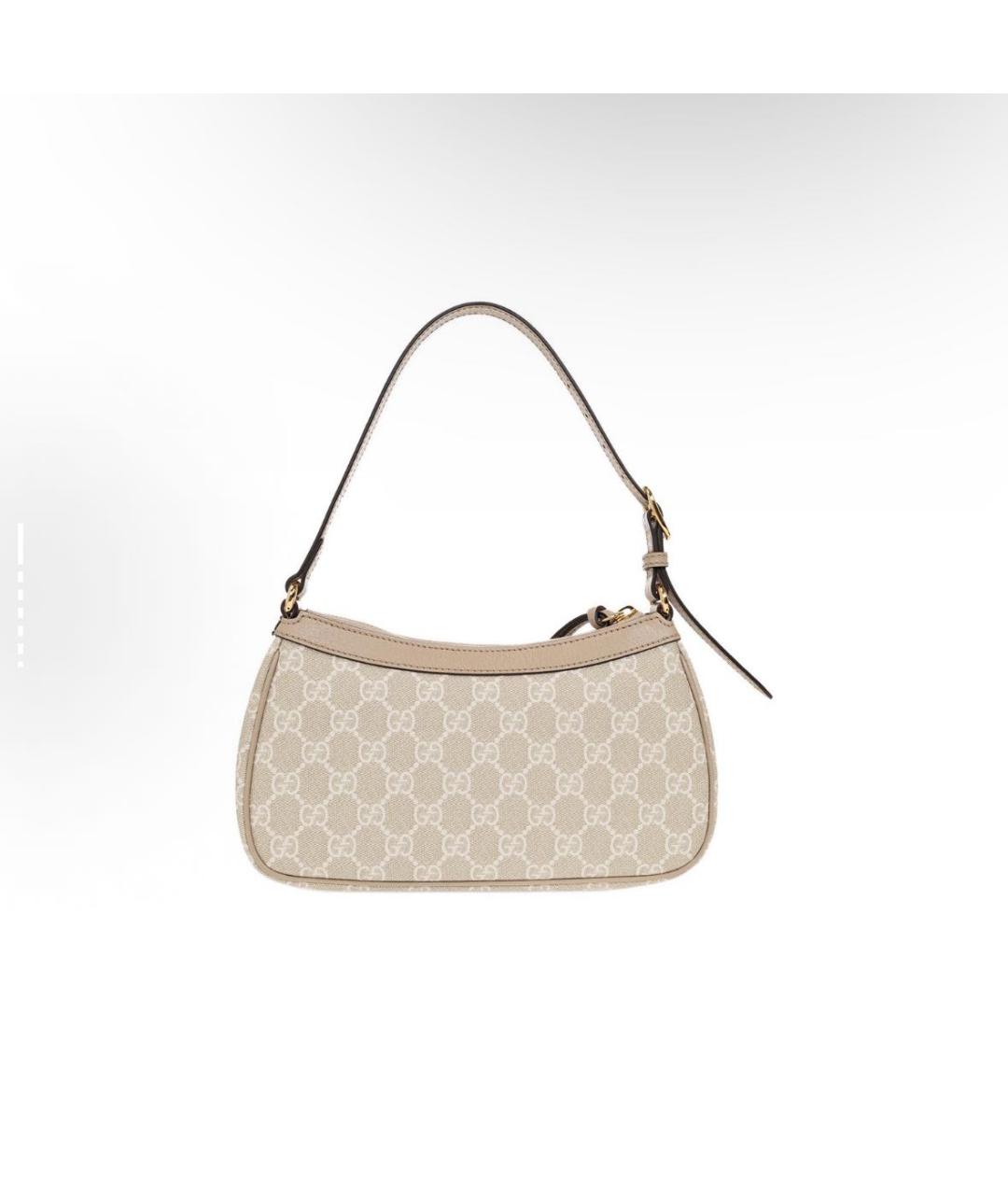 GUCCI Бежевая кожаная сумка с короткими ручками, фото 2