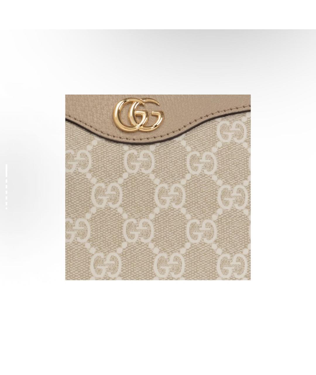 GUCCI Бежевая кожаная сумка с короткими ручками, фото 4