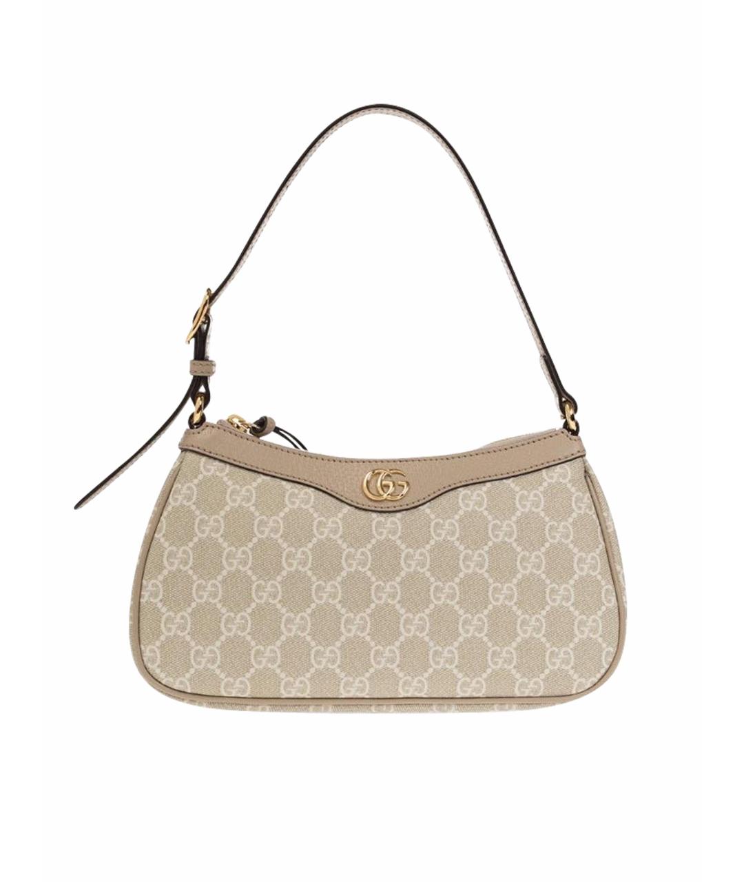 GUCCI Бежевая кожаная сумка с короткими ручками, фото 1