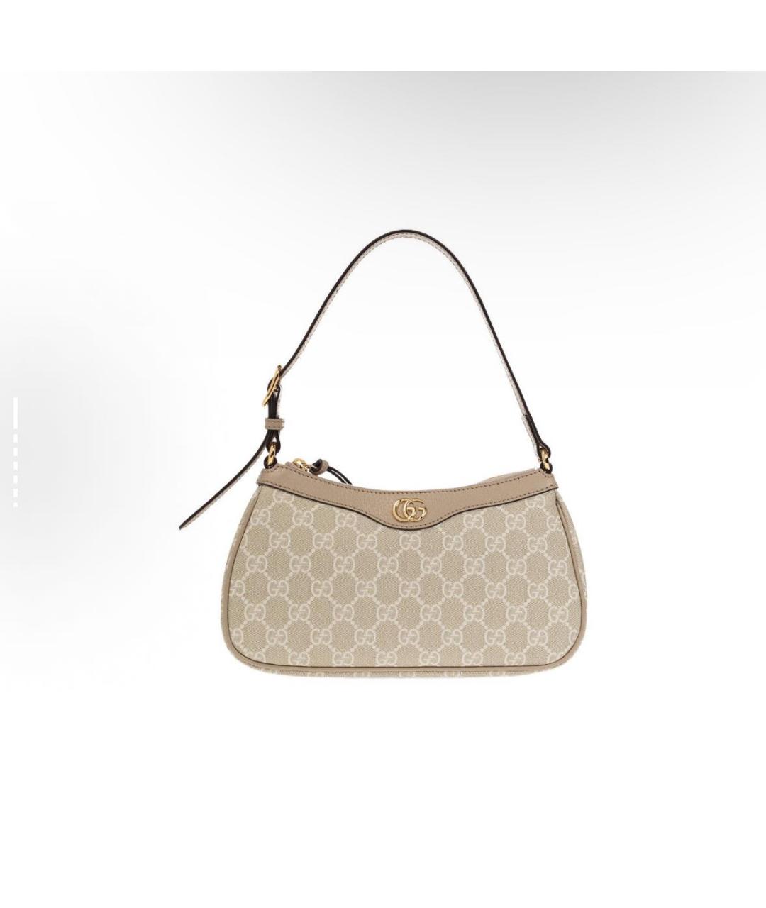GUCCI Бежевая кожаная сумка с короткими ручками, фото 5