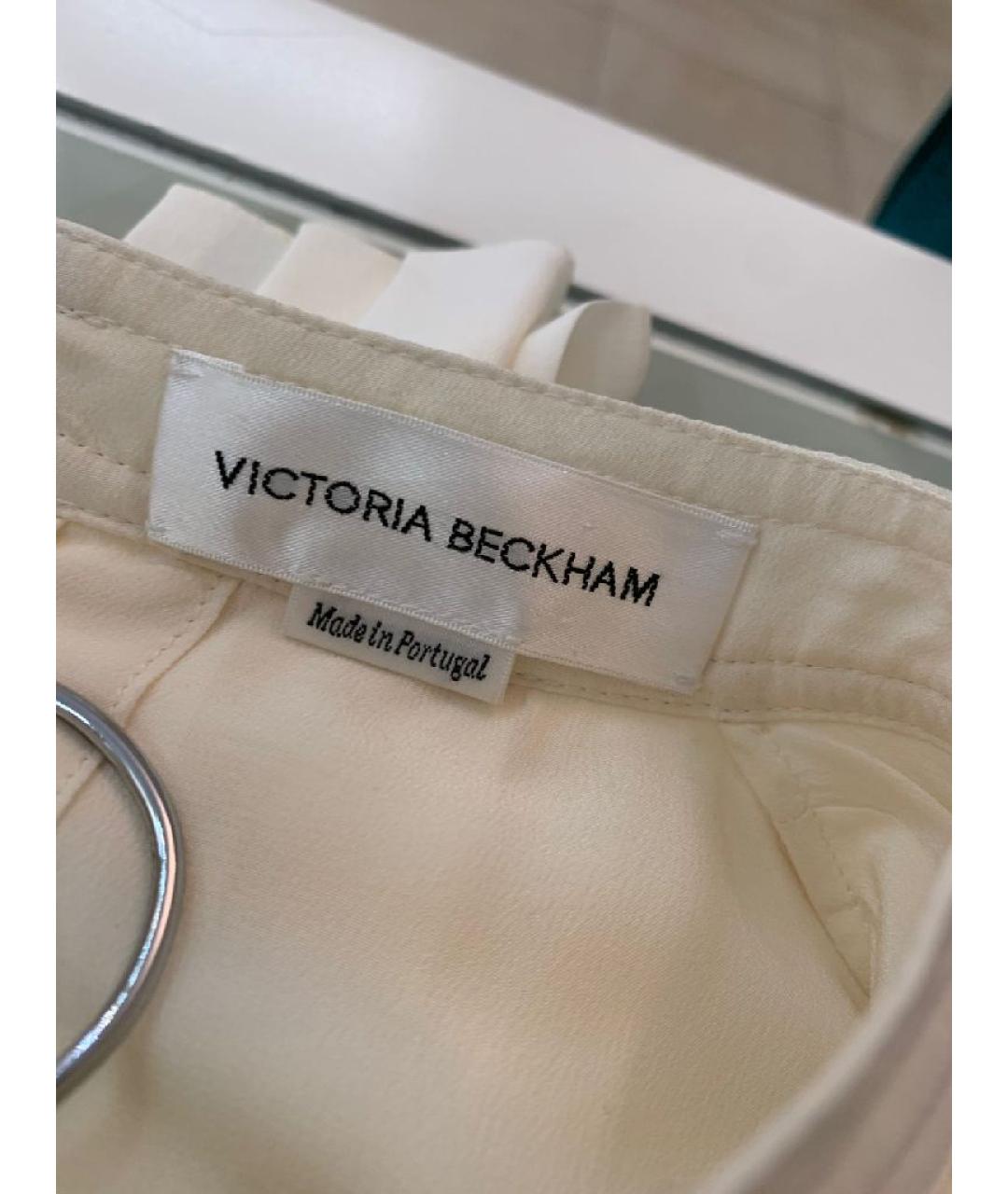 VICTORIA BECKHAM Белое шелковое повседневное платье, фото 4