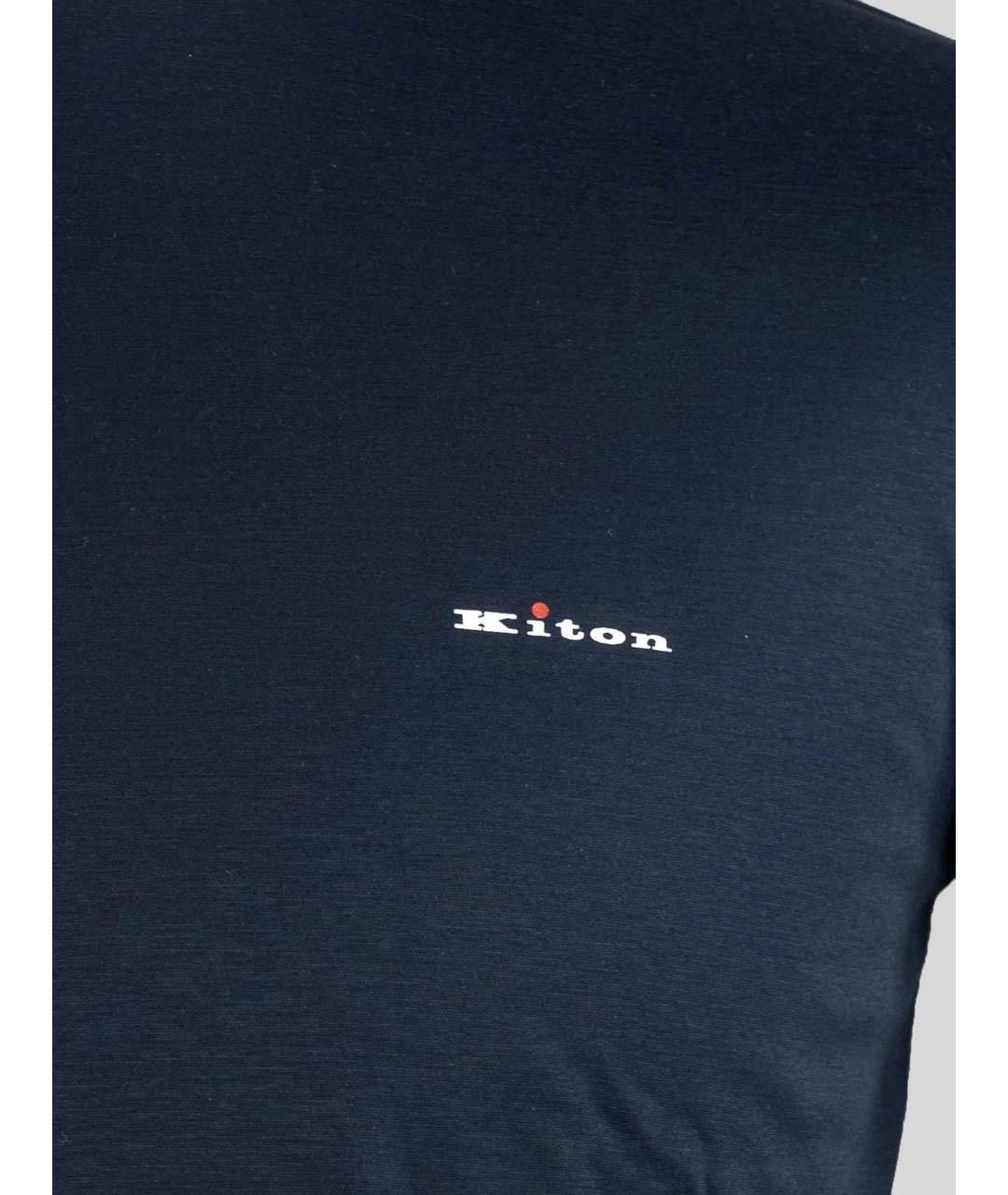 KITON Темно-синяя футболка, фото 4