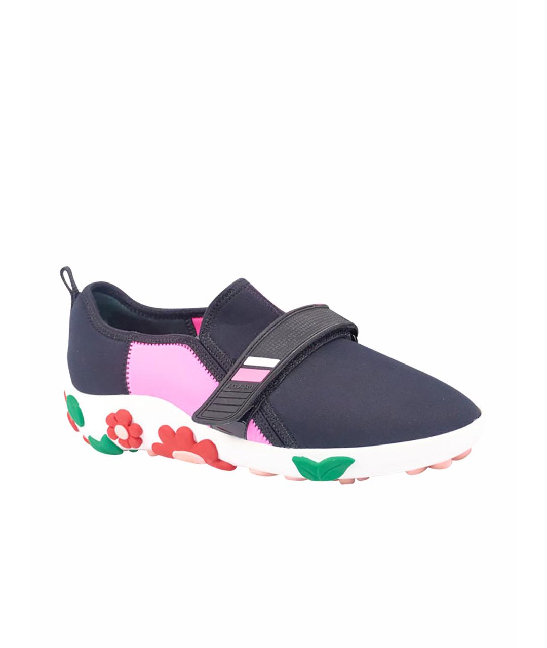 PRADA Черные текстильные кеды, фото 1