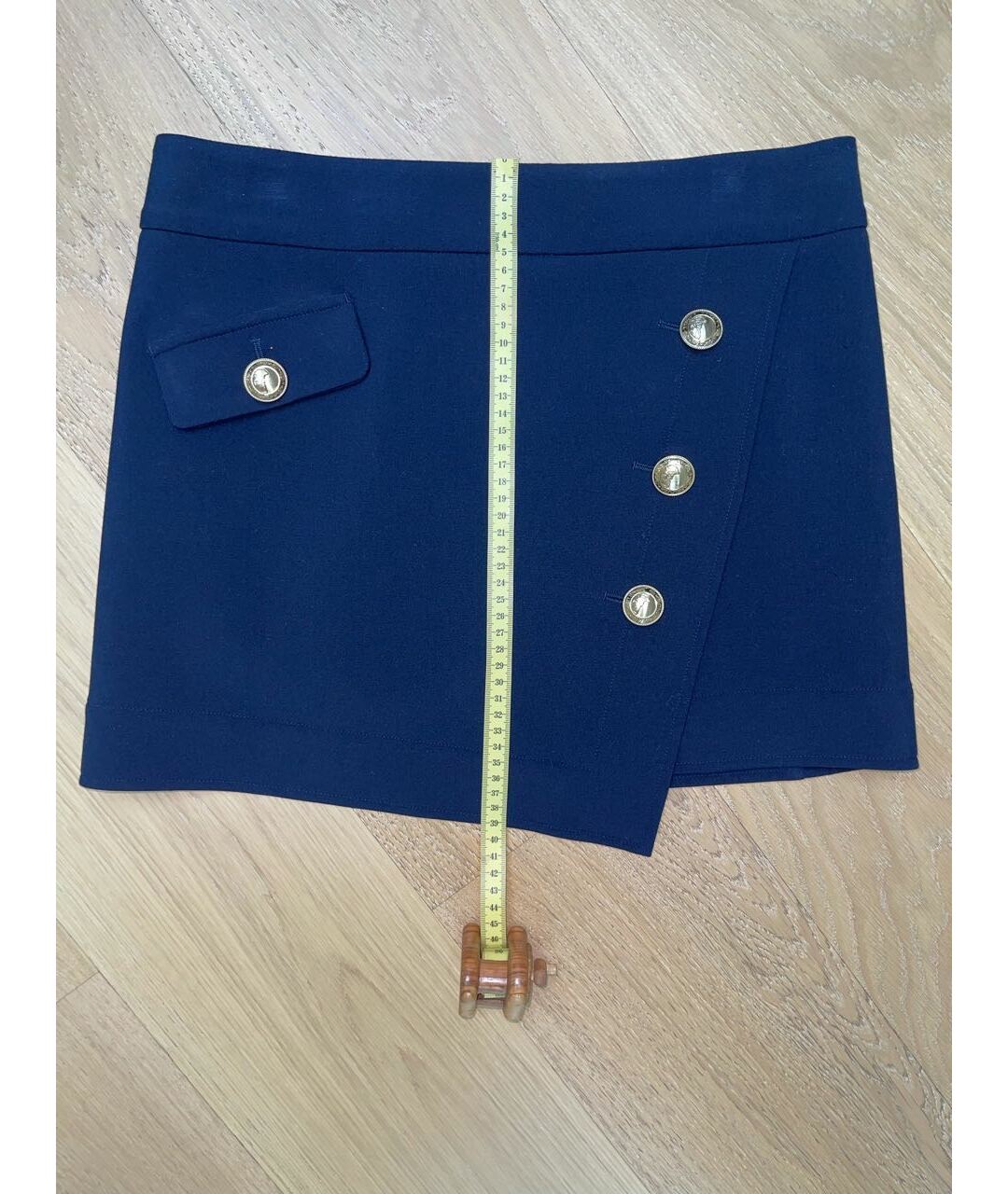 VERSACE Синяя полиэстеровая юбка мини, фото 4