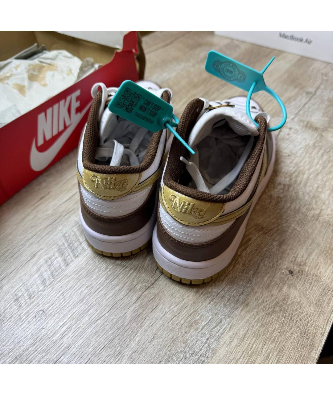 NIKE Коричневые кожаные кроссовки, фото 8