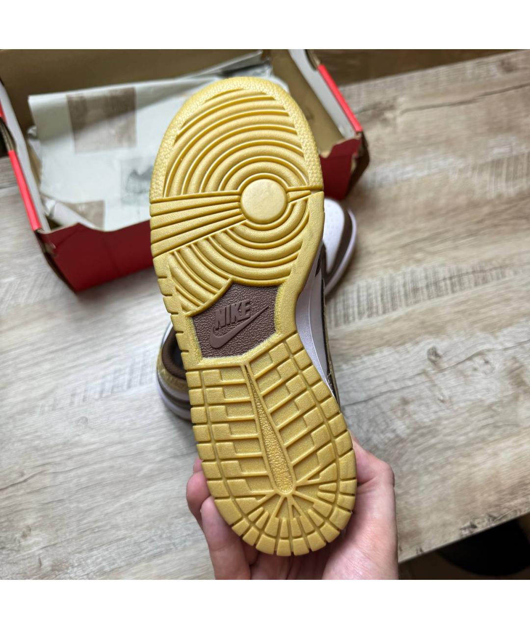 NIKE Коричневые кожаные кроссовки, фото 7