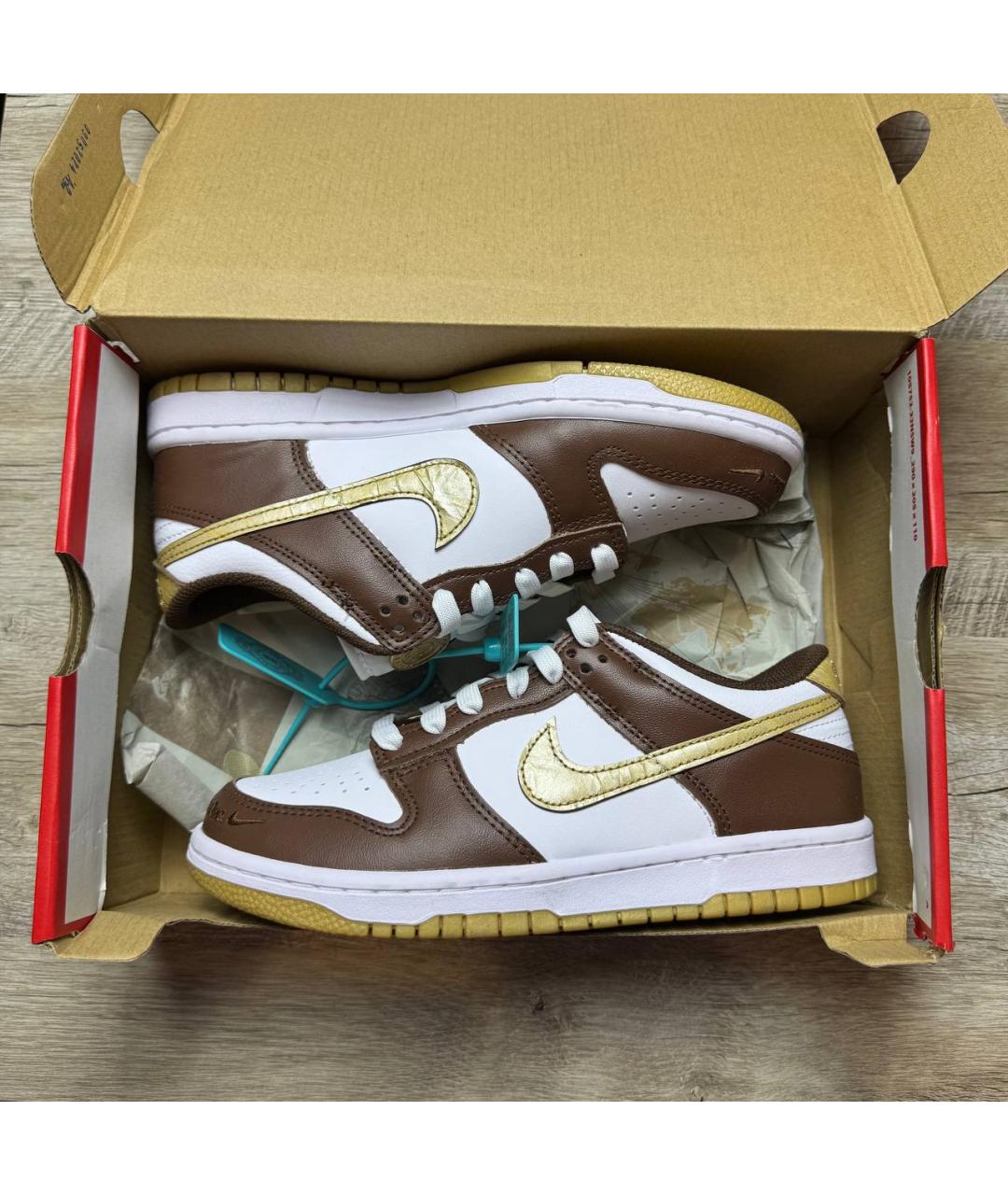 NIKE Коричневые кожаные кроссовки, фото 3