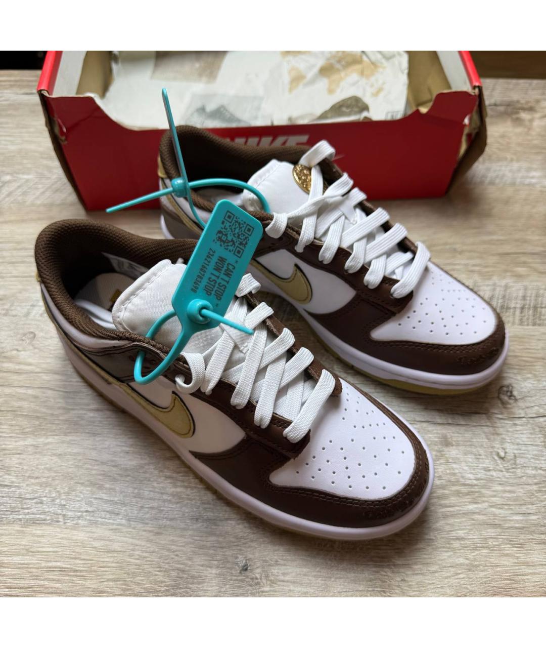 NIKE Коричневые кожаные кроссовки, фото 6
