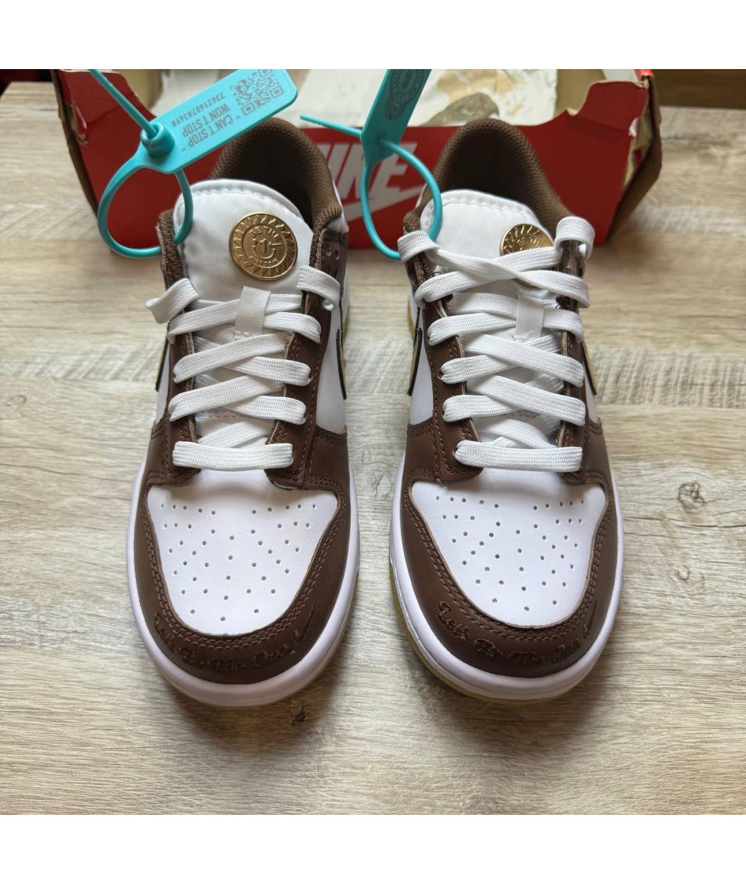 NIKE Коричневые кожаные кроссовки, фото 2