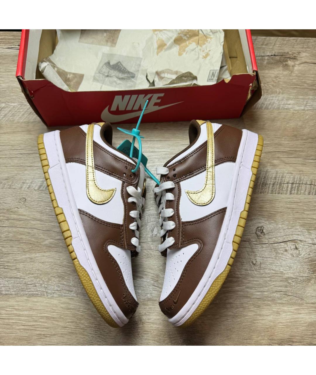 NIKE Коричневые кожаные кроссовки, фото 9