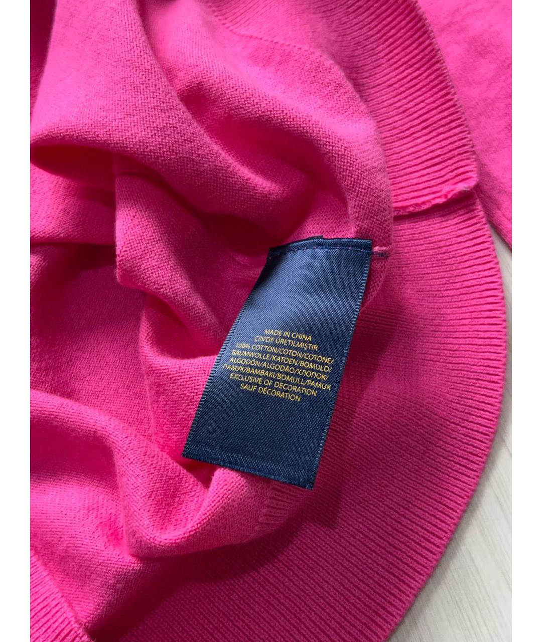 RALPH LAUREN Розовый хлопковый джемпер / свитер, фото 6