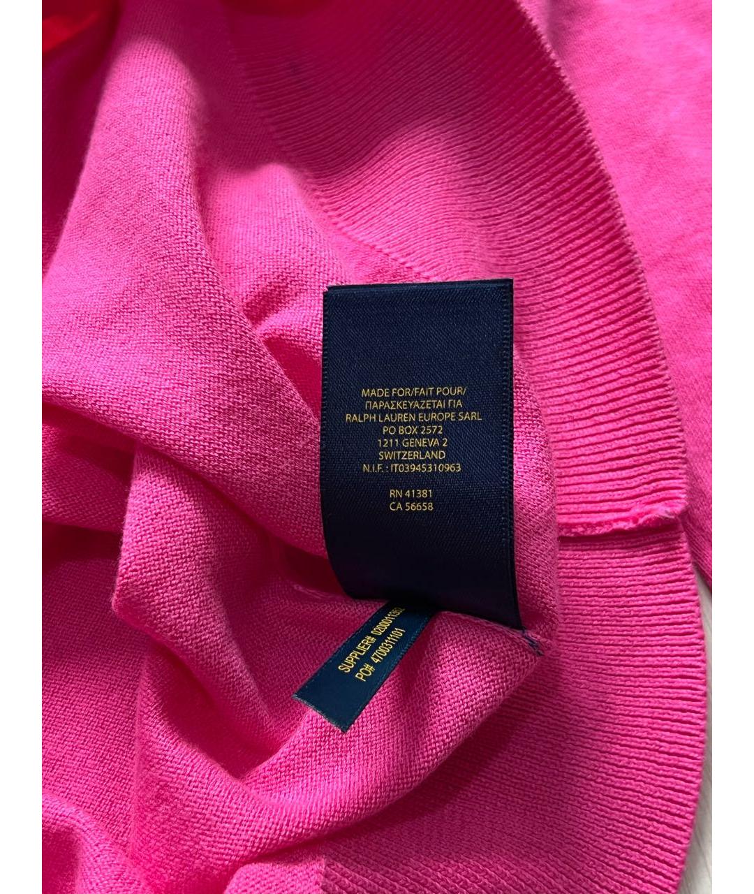 RALPH LAUREN Розовый хлопковый джемпер / свитер, фото 7