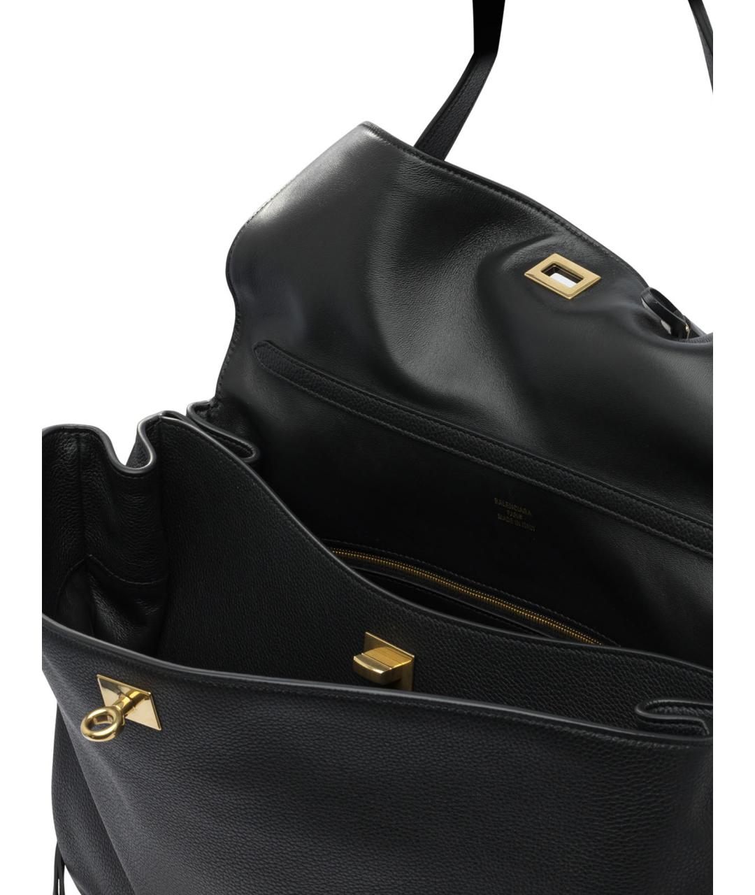 BALENCIAGA Черная кожаная сумка тоут, фото 5