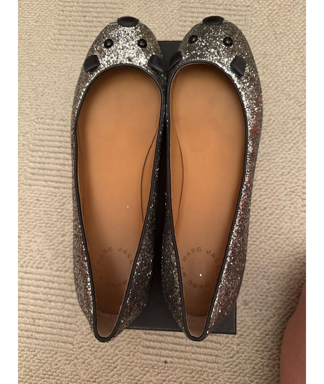 MARC JACOBS Серебряные кожаные балетки, фото 3