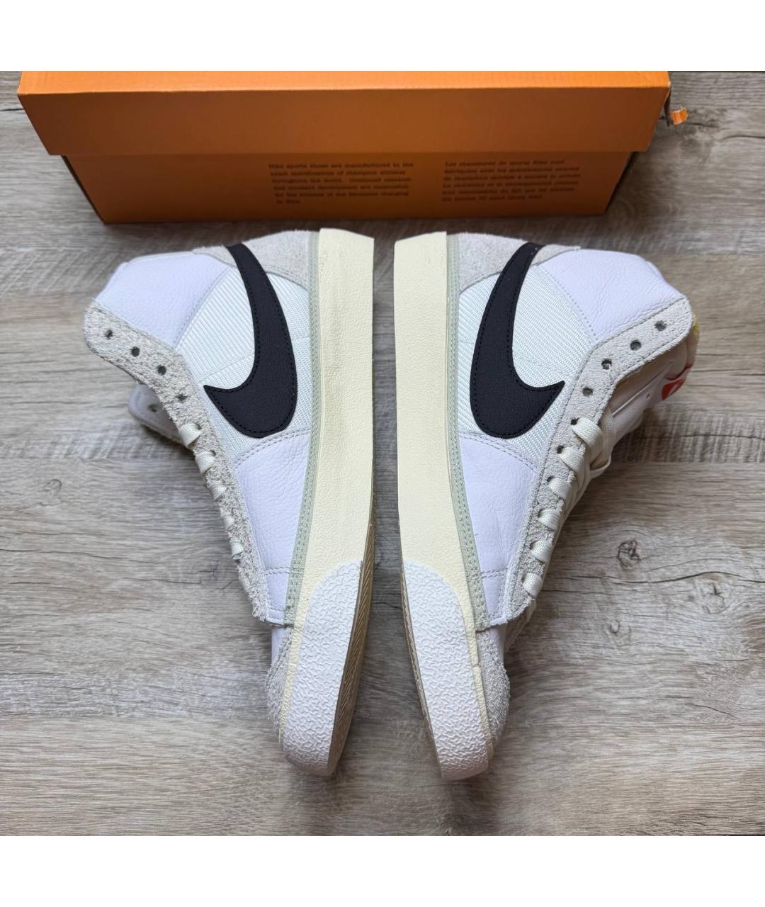 NIKE Бежевые замшевые высокие кроссовки / кеды, фото 7