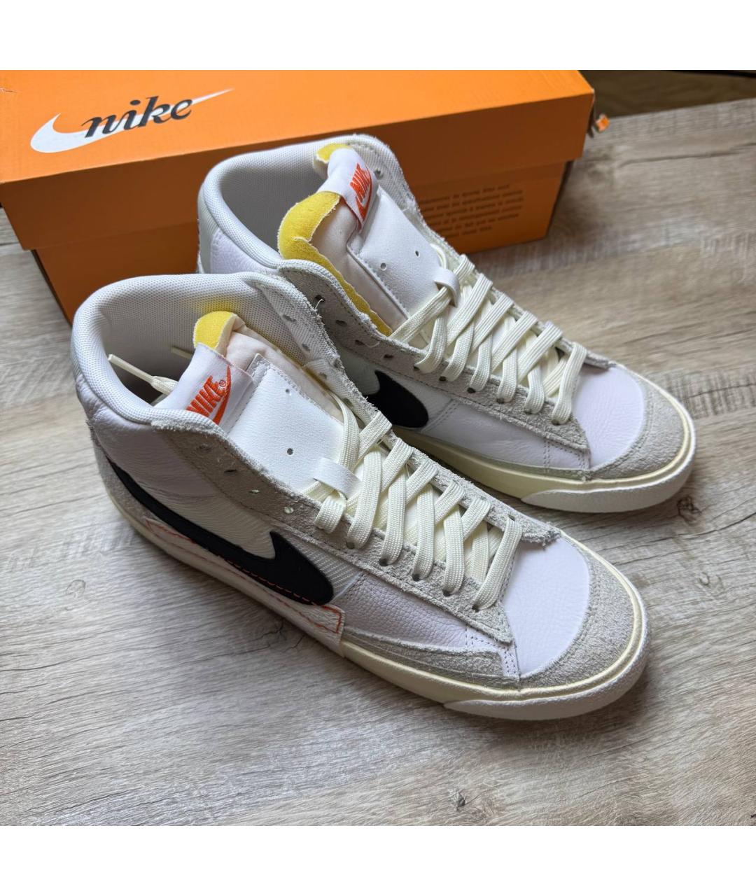 NIKE Бежевые замшевые высокие кроссовки / кеды, фото 6