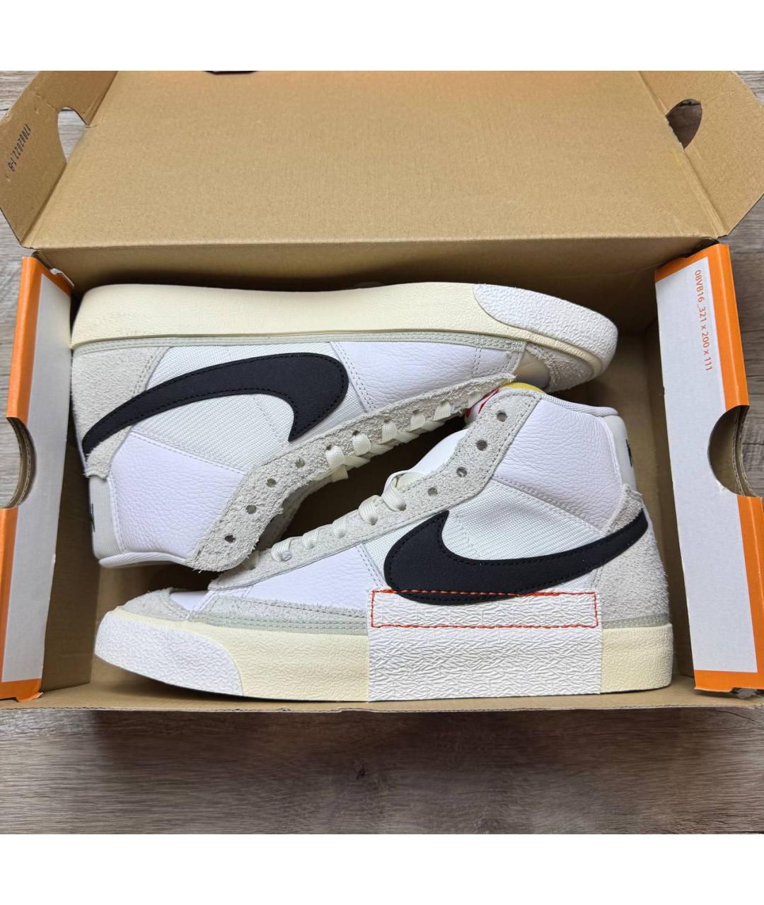 NIKE Бежевые замшевые высокие кроссовки / кеды, фото 2