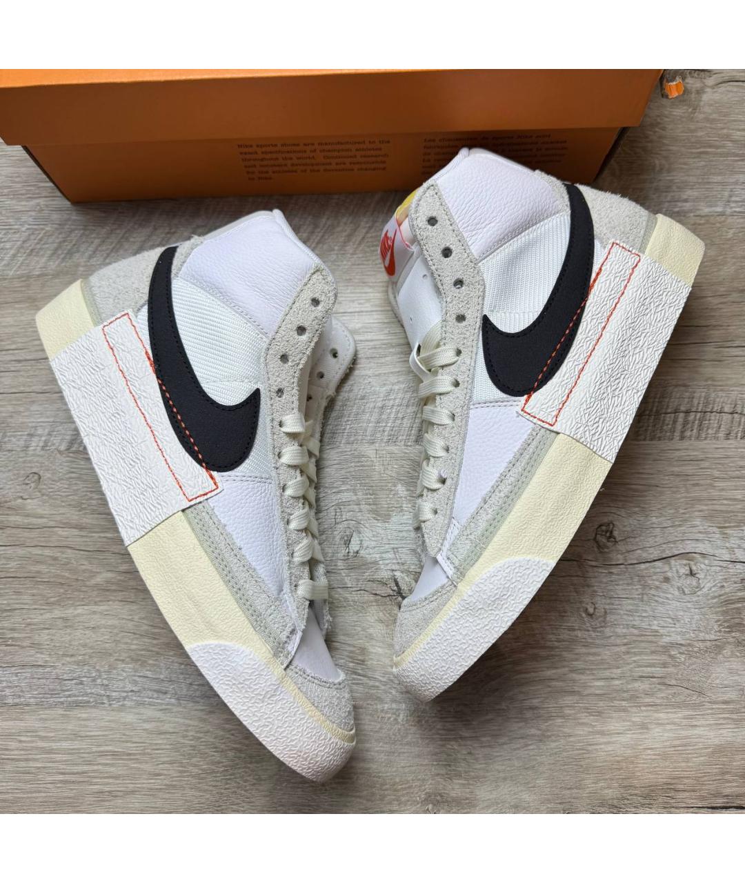 NIKE Бежевые замшевые высокие кроссовки / кеды, фото 9