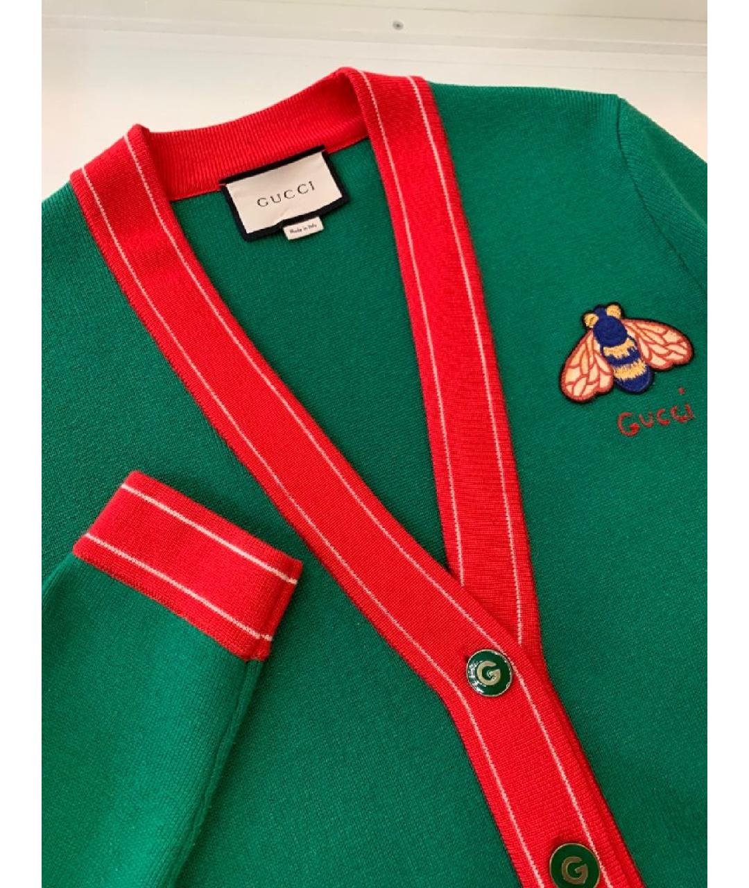 GUCCI Зеленый хлопковый кардиган, фото 3