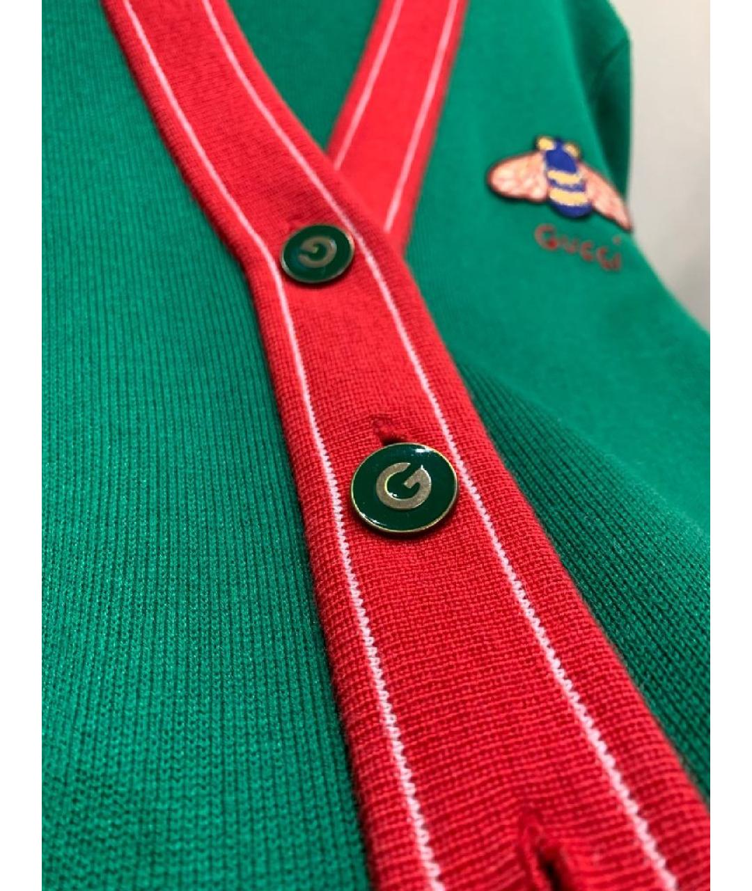 GUCCI Зеленый хлопковый кардиган, фото 8