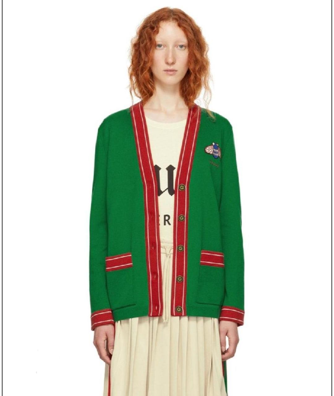 GUCCI Зеленый хлопковый кардиган, фото 9