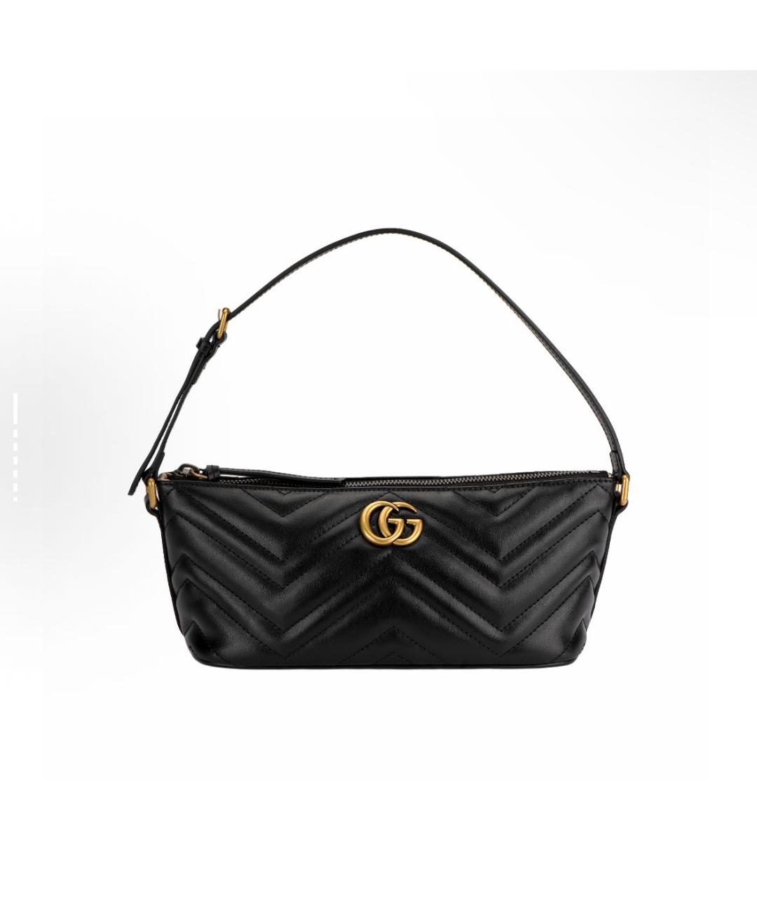 GUCCI Черная кожаная сумка с короткими ручками, фото 5