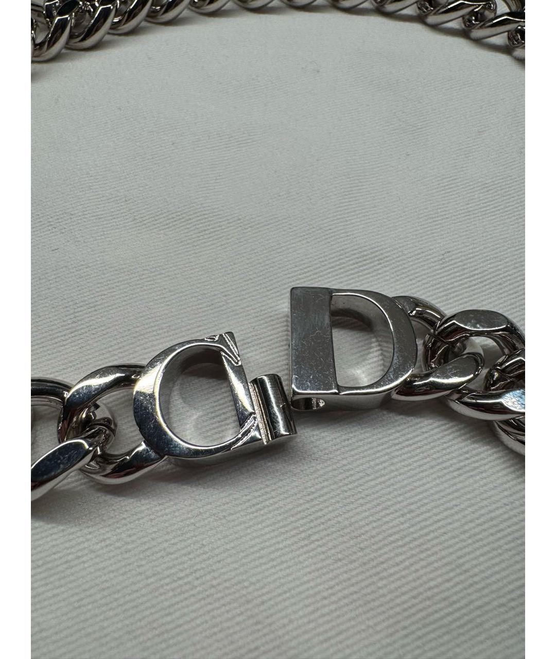 CHRISTIAN DIOR Серебряное металлическое колье, фото 3