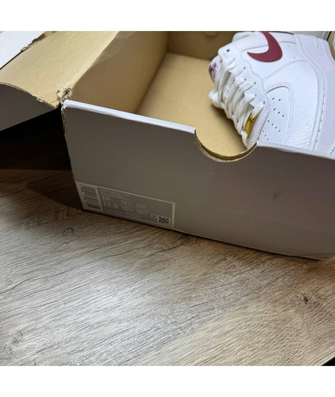 NIKE Белые кожаные низкие кроссовки / кеды, фото 3