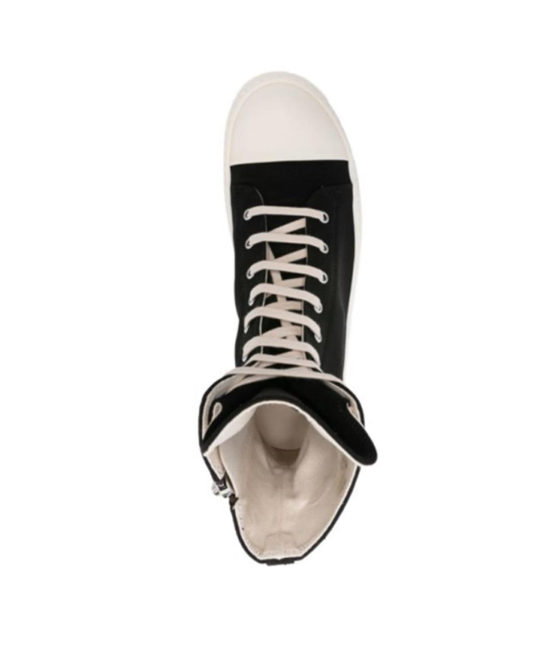 RICK OWENS DRKSHDW Черные текстильные высокие кроссовки / кеды, фото 4