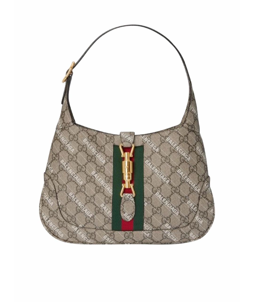 GUCCI Хаки кожаная сумка с короткими ручками, фото 1