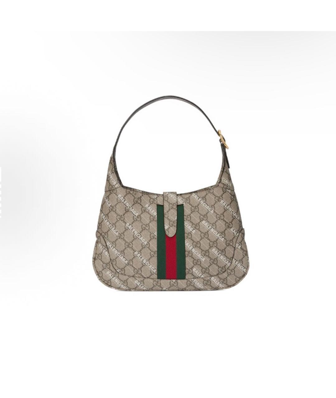 GUCCI Хаки кожаная сумка с короткими ручками, фото 6
